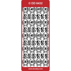 Stickers m. tal:30-40-60-70 i kranse